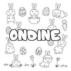 Coloración del nombre ONDINE - decorado Pascua