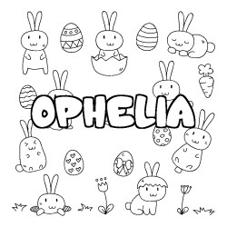 Coloración del nombre OPHELIA - decorado Pascua