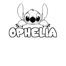 Coloración del nombre OPHELIA - decorado Stitch