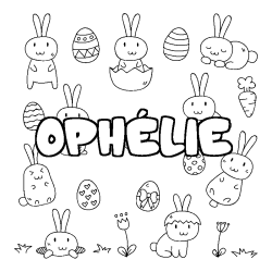 Coloración del nombre OPHÉLIE - decorado Pascua