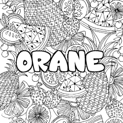 Coloración del nombre ORANE - decorado mandala de frutas