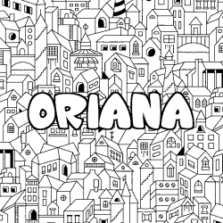 Coloración del nombre ORIANA - decorado ciudad