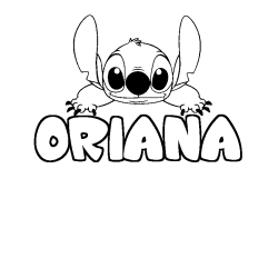 Coloración del nombre ORIANA - decorado Stitch