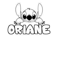 Coloración del nombre ORIANE - decorado Stitch