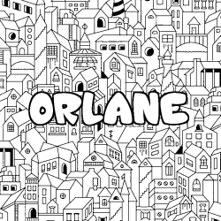 Coloración del nombre ORLANE - decorado ciudad