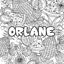 Coloración del nombre ORLANE - decorado mandala de frutas