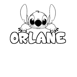 Coloración del nombre ORLANE - decorado Stitch