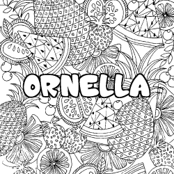 Coloración del nombre ORNELLA - decorado mandala de frutas