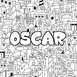 Coloración del nombre OSCAR - decorado ciudad