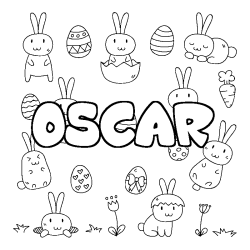 Coloración del nombre OSCAR - decorado Pascua