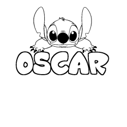 Coloración del nombre OSCAR - decorado Stitch