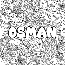 Dibujo para colorear OSMAN - decorado mandala de frutas