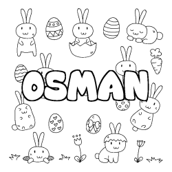 Coloración del nombre OSMAN - decorado Pascua