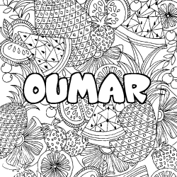 Coloración del nombre OUMAR - decorado mandala de frutas