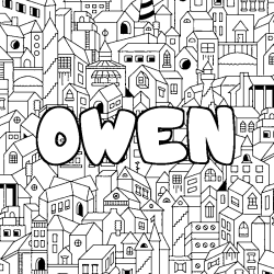 Coloración del nombre OWEN - decorado ciudad