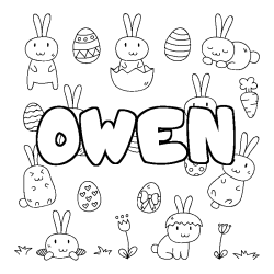 Coloración del nombre OWEN - decorado Pascua