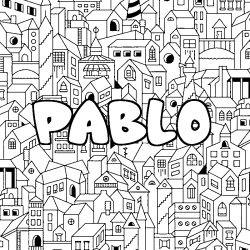 Coloración del nombre PABLO - decorado ciudad