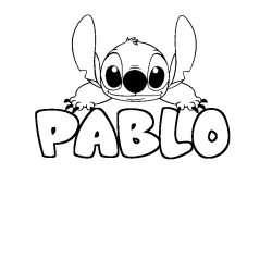 Coloración del nombre PABLO - decorado Stitch