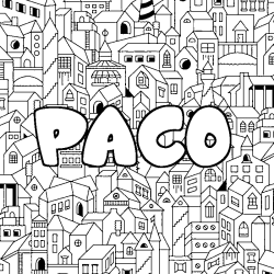 Coloración del nombre PACO - decorado ciudad