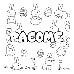 Coloración del nombre PACOME - decorado Pascua