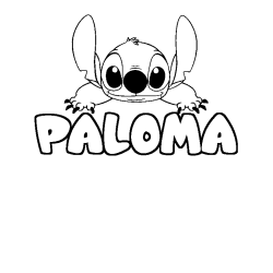 Coloración del nombre PALOMA - decorado Stitch