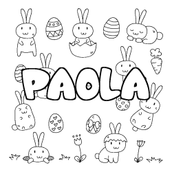 Coloración del nombre PAOLA - decorado Pascua