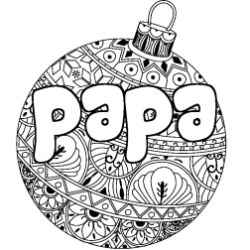 Coloración del nombre papa - decorado bola de Navidad