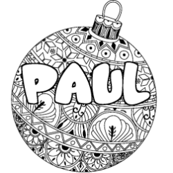 Coloración del nombre PAUL - decorado bola de Navidad