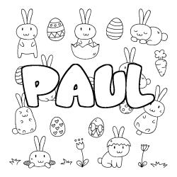 Coloración del nombre PAUL - decorado Pascua