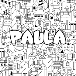 Dibujo para colorear PAULA - decorado ciudad