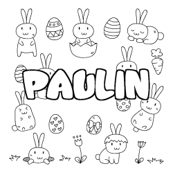 Coloración del nombre PAULIN - decorado Pascua