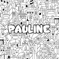 Dibujo para colorear PAULINE - decorado ciudad