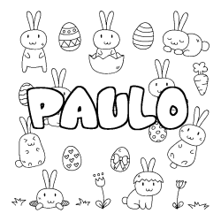 Coloración del nombre PAULO - decorado Pascua