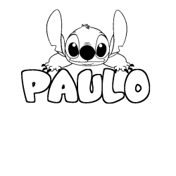 Coloración del nombre PAULO - decorado Stitch