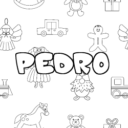 Coloración del nombre PEDRO - decorado juguetes