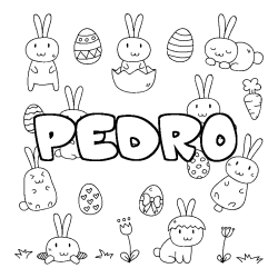 Coloración del nombre PEDRO - decorado Pascua