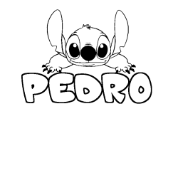 Coloración del nombre PEDRO - decorado Stitch