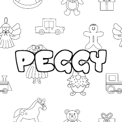 Dibujo para colorear PEGGY - decorado juguetes