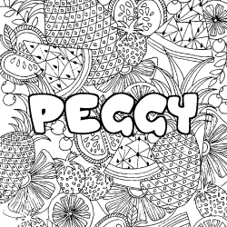 Dibujo para colorear PEGGY - decorado mandala de frutas