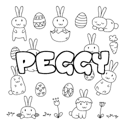 Coloración del nombre PEGGY - decorado Pascua