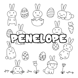 Dibujo para colorear PENELOPE - decorado Pascua