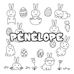 Coloración del nombre PÉNÉLOPE - decorado Pascua