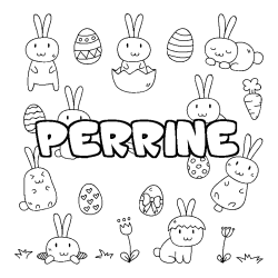 Dibujo para colorear PERRINE - decorado Pascua