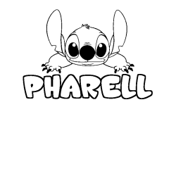 Coloración del nombre PHARELL - decorado Stitch