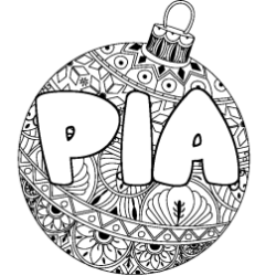 Dibujo para colorear PIA - decorado bola de Navidad