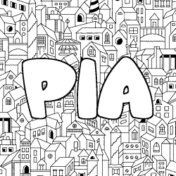 Dibujo para colorear PIA - decorado ciudad