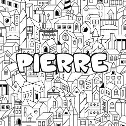 Coloración del nombre PIERRE - decorado ciudad