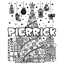 Coloración del nombre PIERRICK - decorado árbol de Navidad y regalos