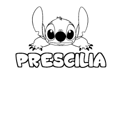 Dibujo para colorear PRESCILIA - decorado Stitch