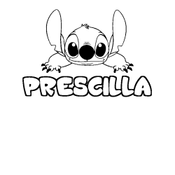 Dibujo para colorear PRESCILLA - decorado Stitch